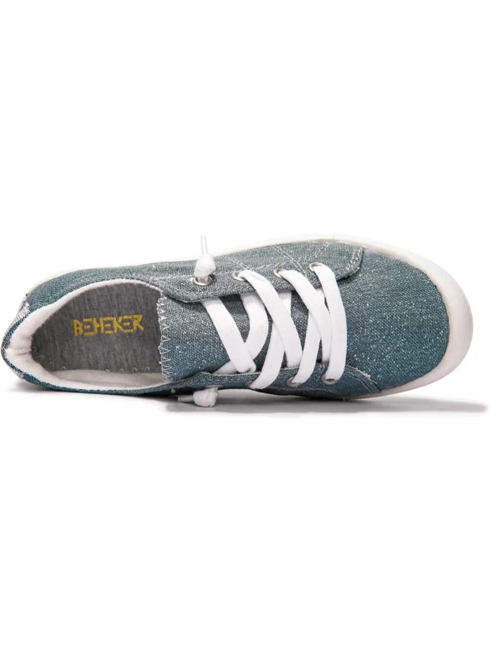 Women's Blue Jean Tennis Shoes Classic Canvas Low Top Athletic Running Sneakers